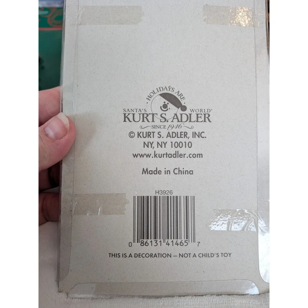 Set of 4 New Old Stock Kurt Adler Guitar Christmas Ornaments Santa, Snowman